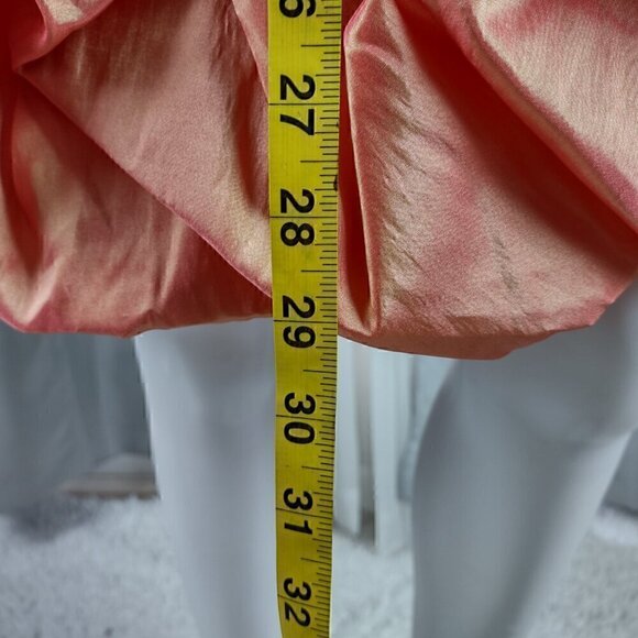 Pretty Maids Mango Color Shimmer Strapless Midi Formal Dress Size 14 (NWT) - Picture 6 of 9